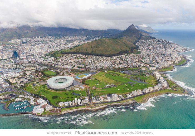 Aerial view of Cape Town