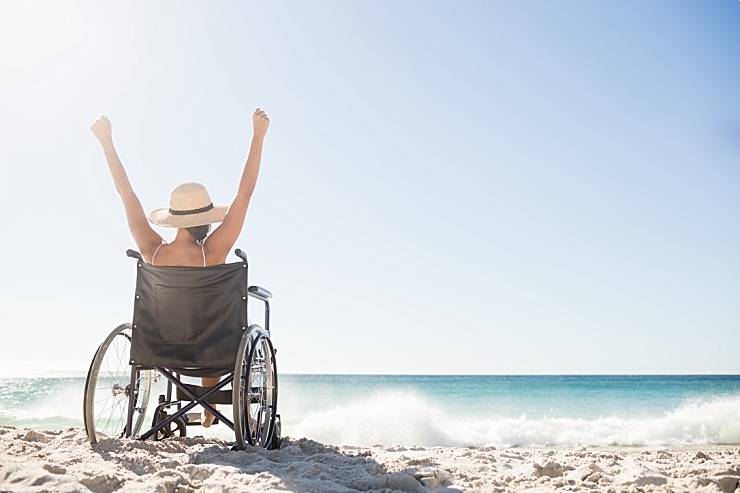 Wheelchair Activities On Maui Beach Victory